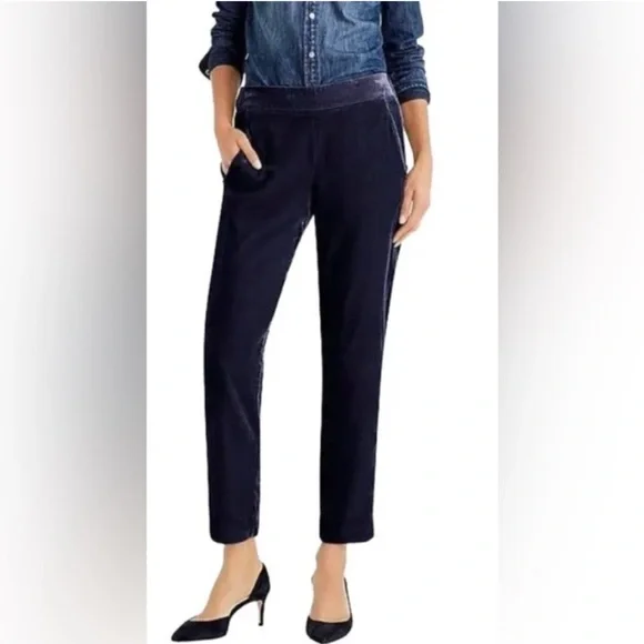 J.Crew Velvet Pull-On Pants – Navy – 4P - Picture 1 of 7